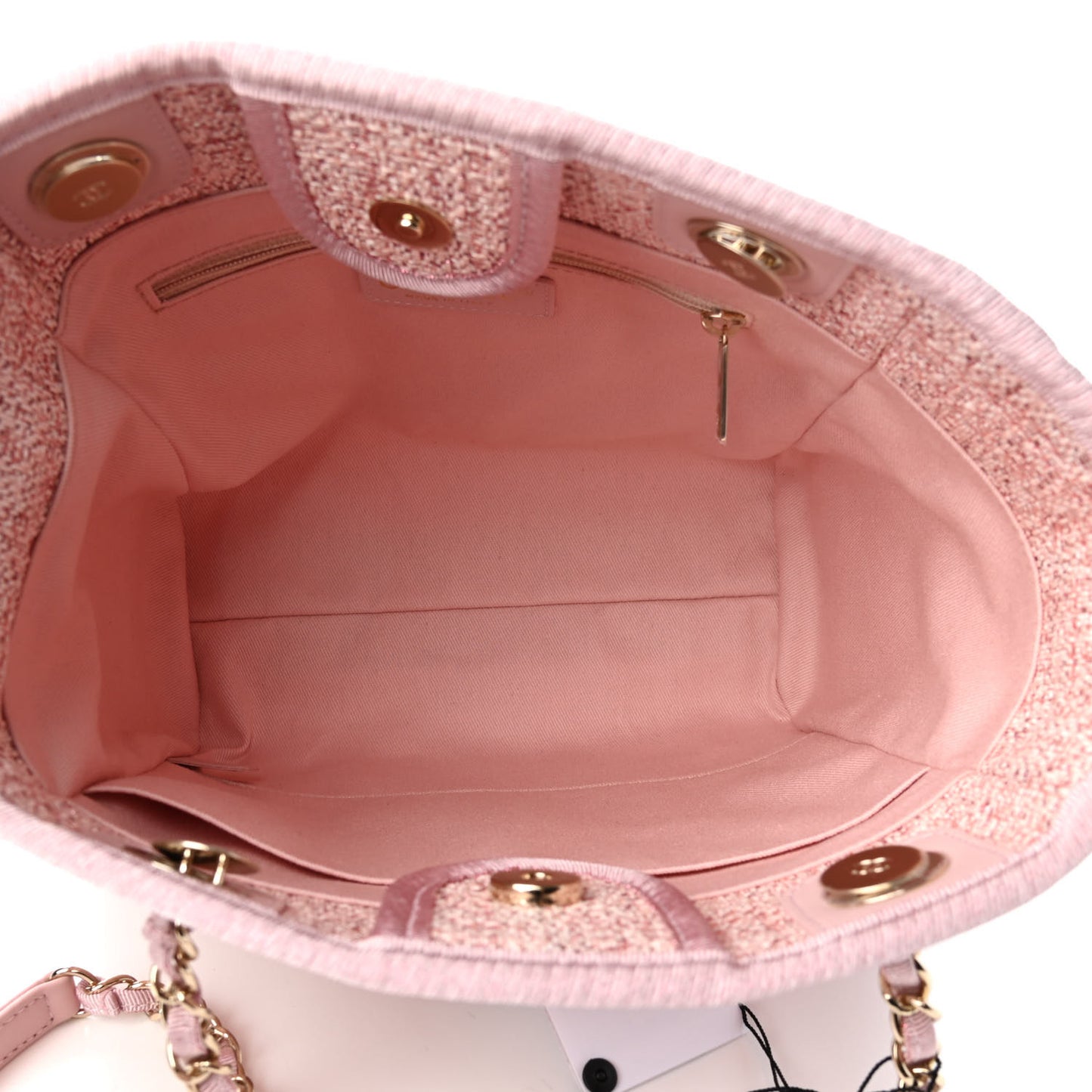 Lurex Boucle Mini Deauville Tote Pink