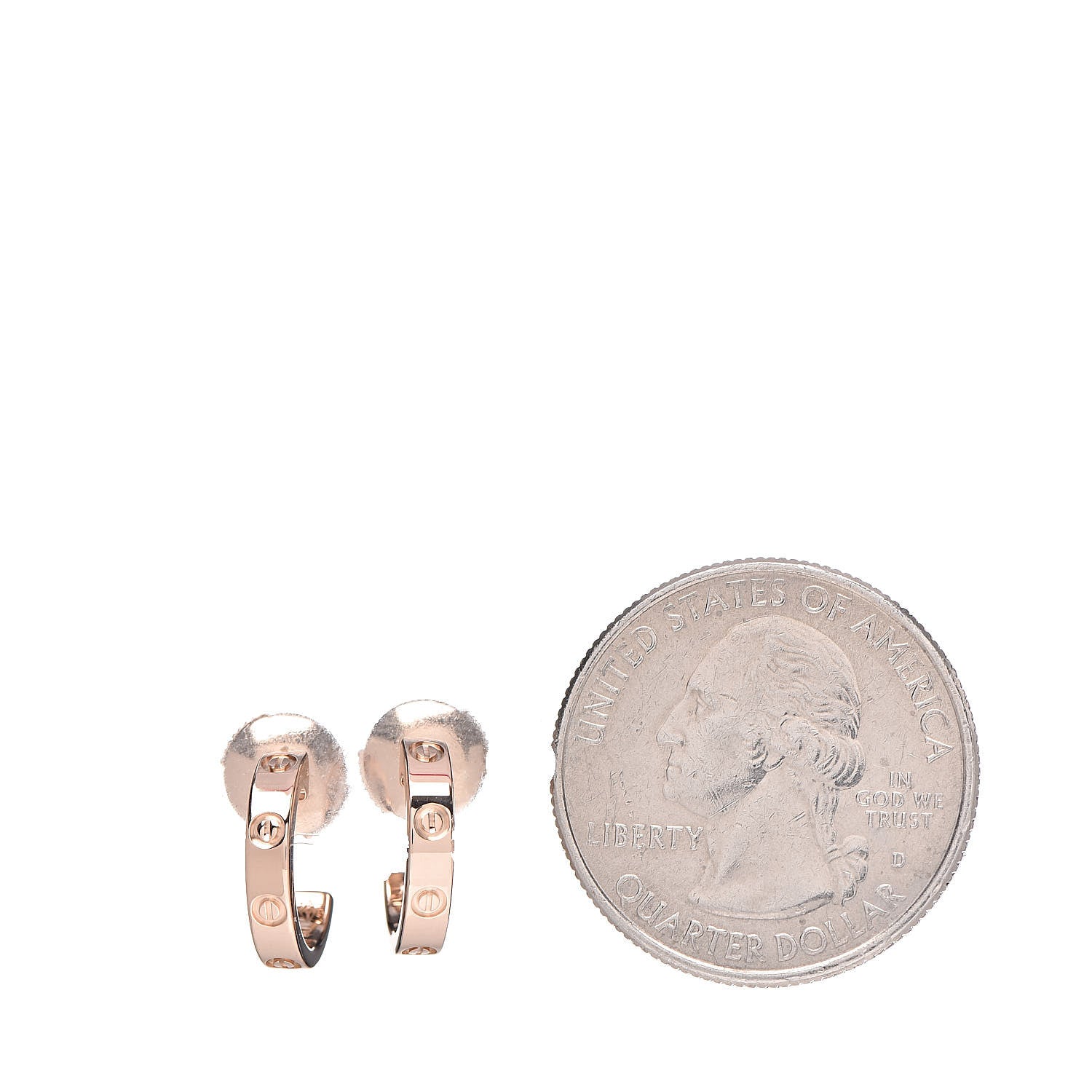 Cartier 18K Pink Gold Small LOVE Hoop Earrings 5 of 16