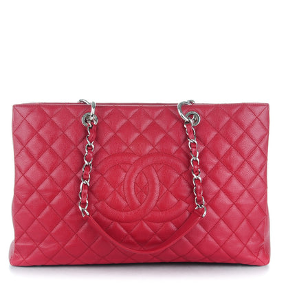 Chanel Caviar Quilted XL Grand Shopping Tote GST Red 1 of 8