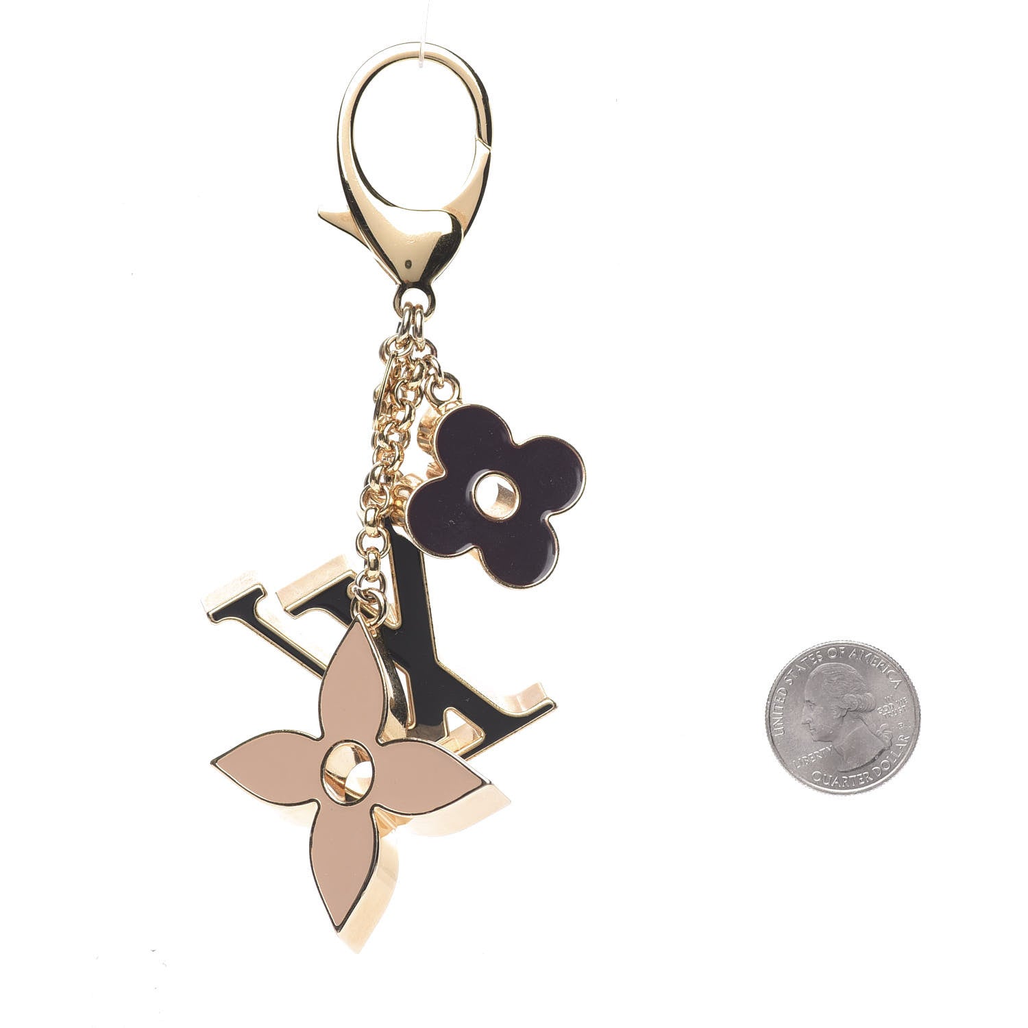 Louis Vuitton Fleur De Monogram Bag Charm Dore 2 of 3