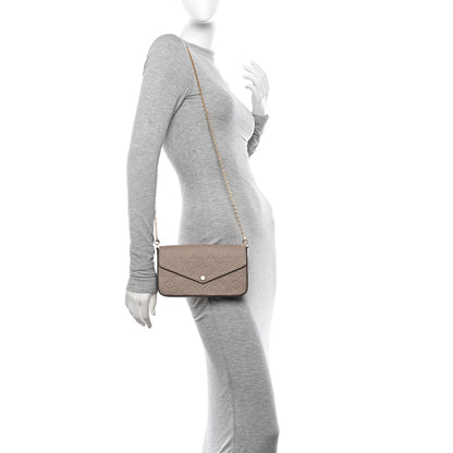 Louis Vuitton Empreinte Pochette Felicie Chain Wallet Tourterelle 2 of 12