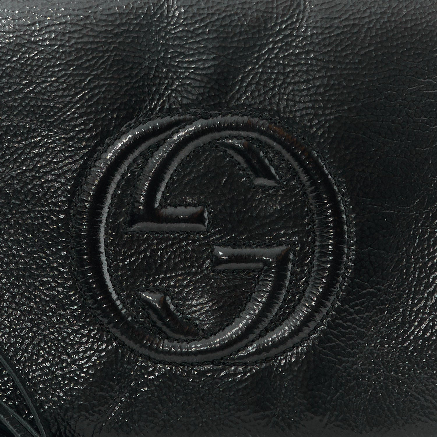 Gucci Soft Patent Medium Soho Clutch Black 12 of 13