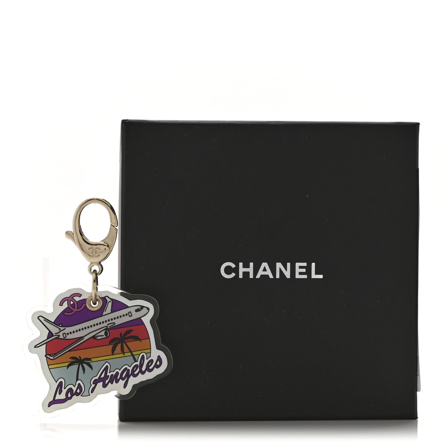 Metal Resin Los Angeles Bag Charm Gold Multicolor