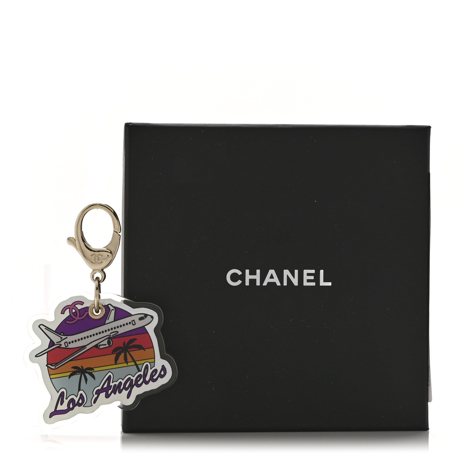 Chanel Metal Resin Los Angeles Bag Charm Gold Multicolor 3 of 3