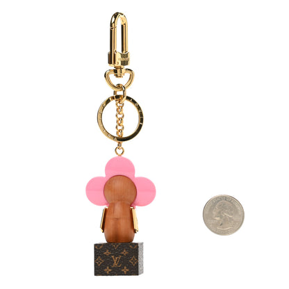 Louis Vuitton Resin Wood Vivienne Trunk VIP Bag Charm Key Holder Pink 2 of 4