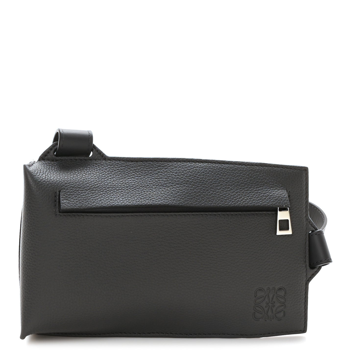 Soft Grained Calfskin Vertical T-Pocket Crossbody Bag Anthracite