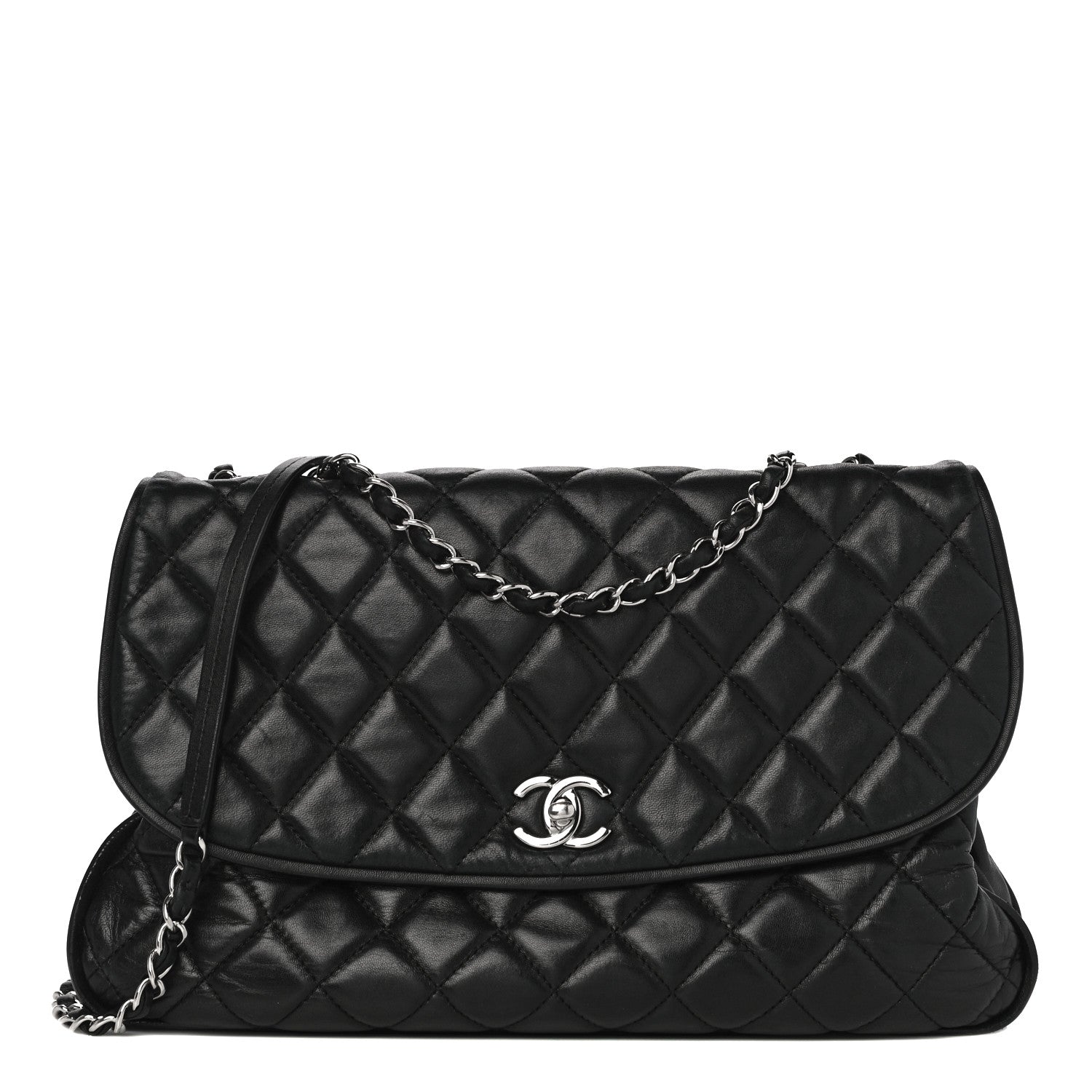 Chanel Lambskin Quilted Large Pagode Piping Flap Black 1 of 17