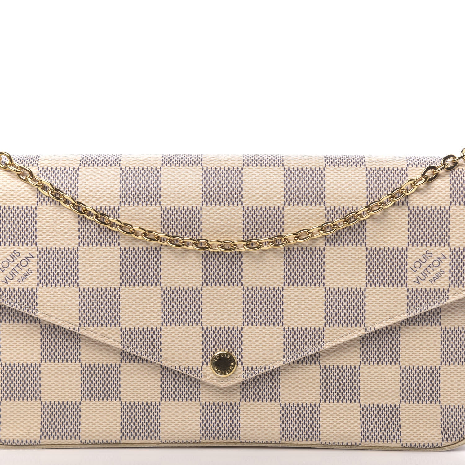 Louis Vuitton Damier Azur Pochette Felicie Chain Wallet Rose Ballerine 11 of 11