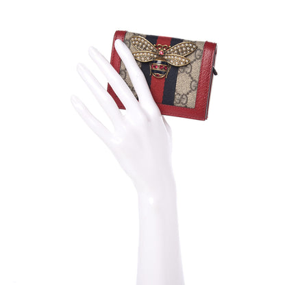 Gucci GG Supreme Monogram Queen Margaret Card Case Red 2 of 7