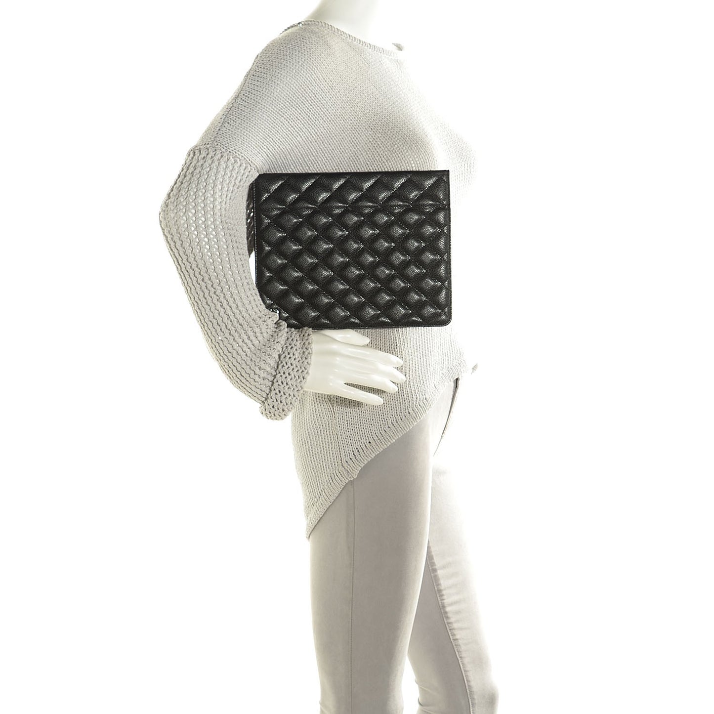 Caviar Quilted iPad Case Black