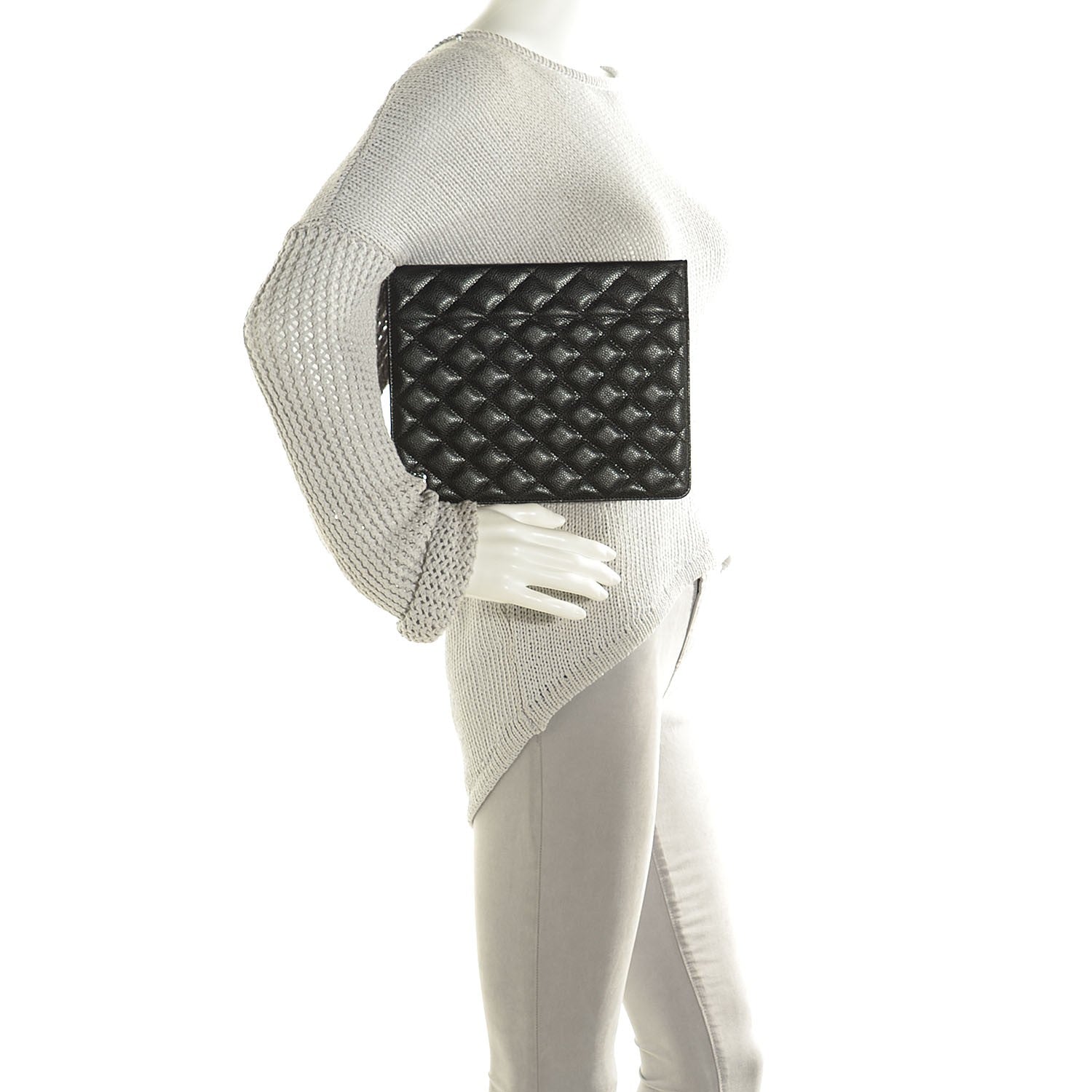 Chanel Caviar Quilted iPad Case Black 2 of 9