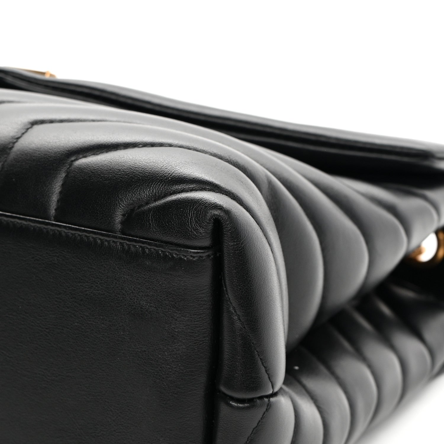 Saint Laurent Calfskin Y Quilted Monogram Medium Loulou Chain Satchel Black 10 of 11