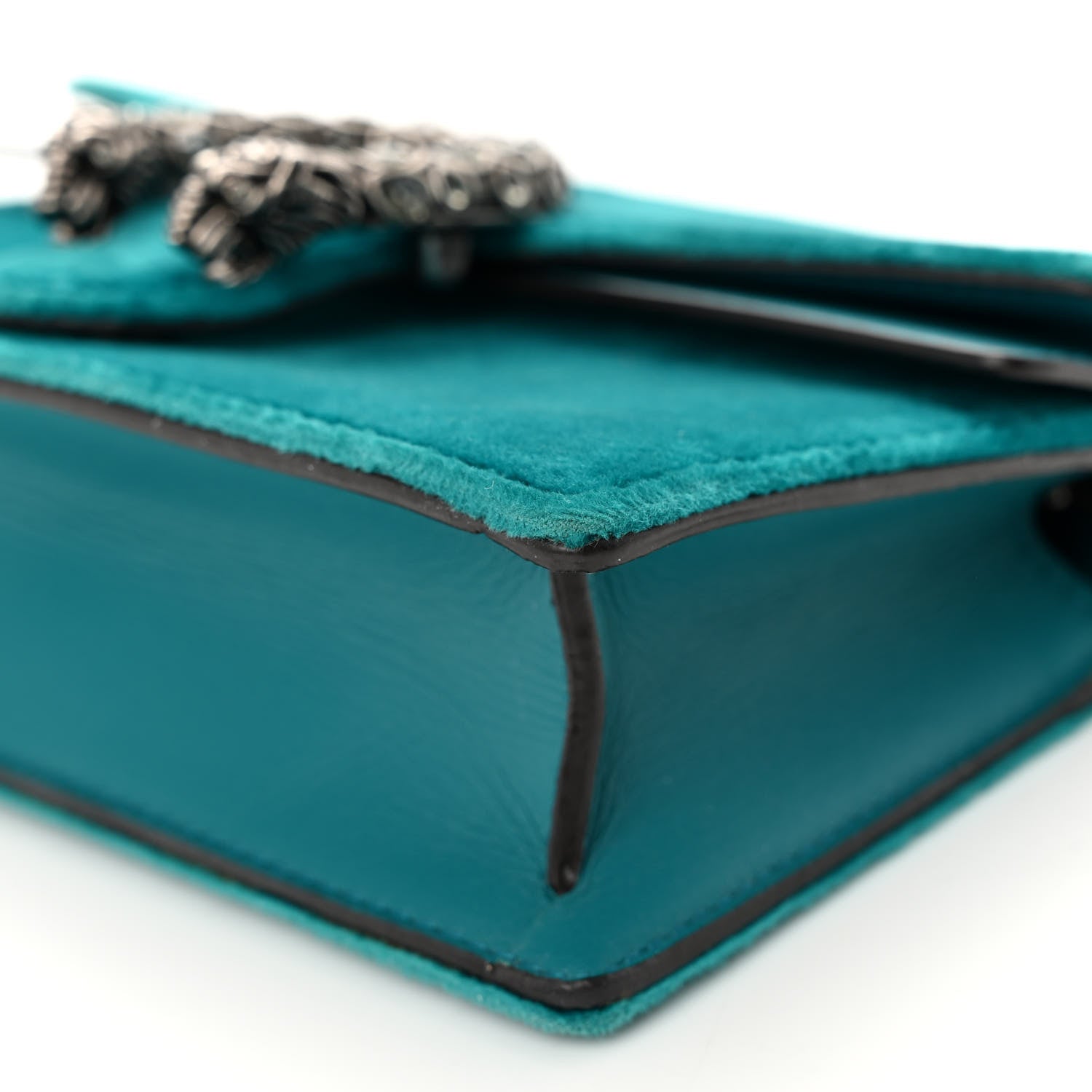 Gucci Velvet Super Mini Dionysus Shoulder Bag Pavone Cyan 9 of 12