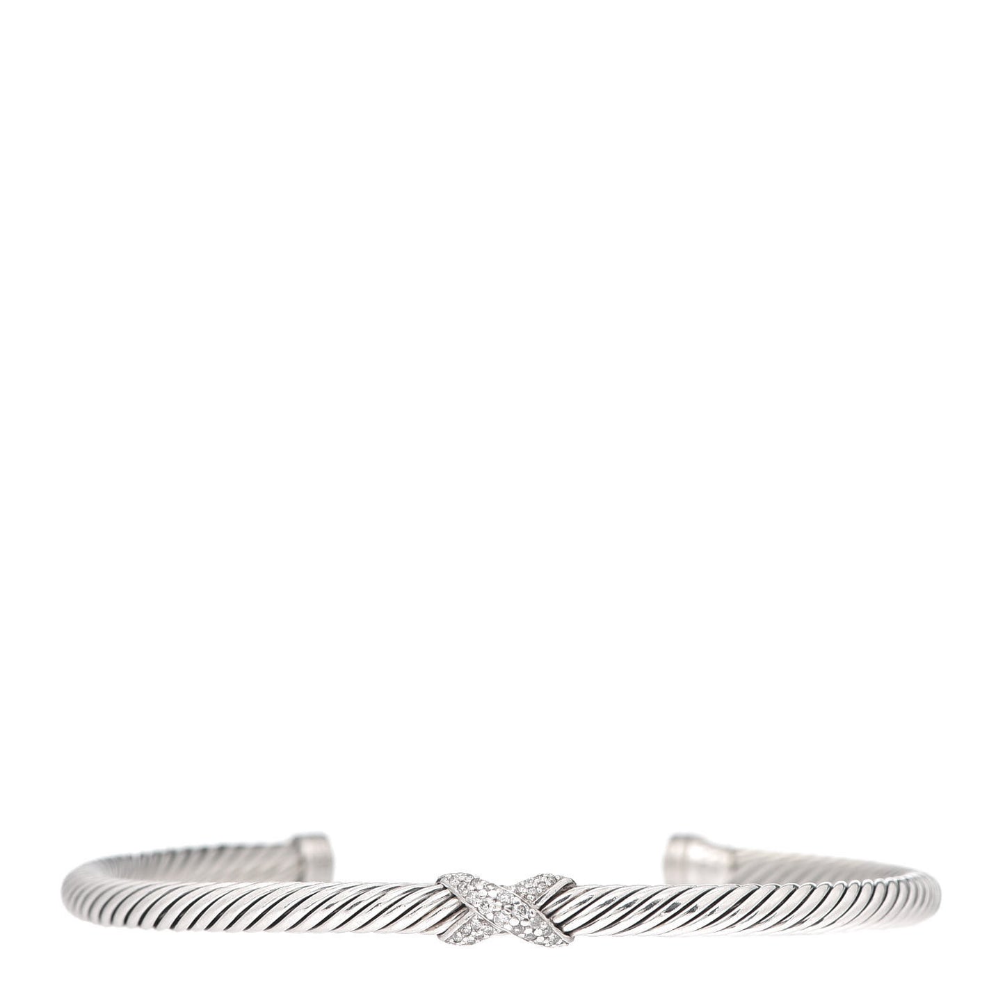 Sterling Silver Diamond 4mm X Cable Bracelet