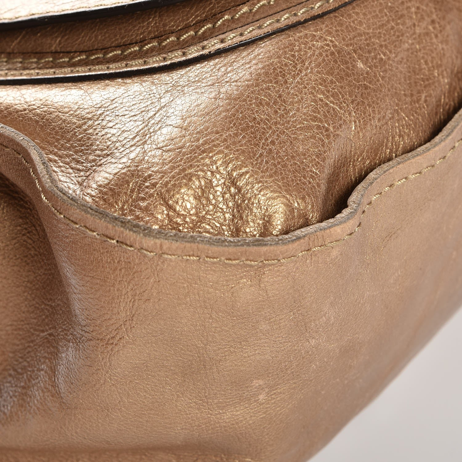 Chloe Metallic Calfskin Medium Marcie Satchel Gold 18 of 20