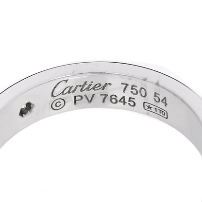 Cartier 18K White Gold Diamond 4mm LOVE Wedding Band Ring 54 6.75 4 of 5