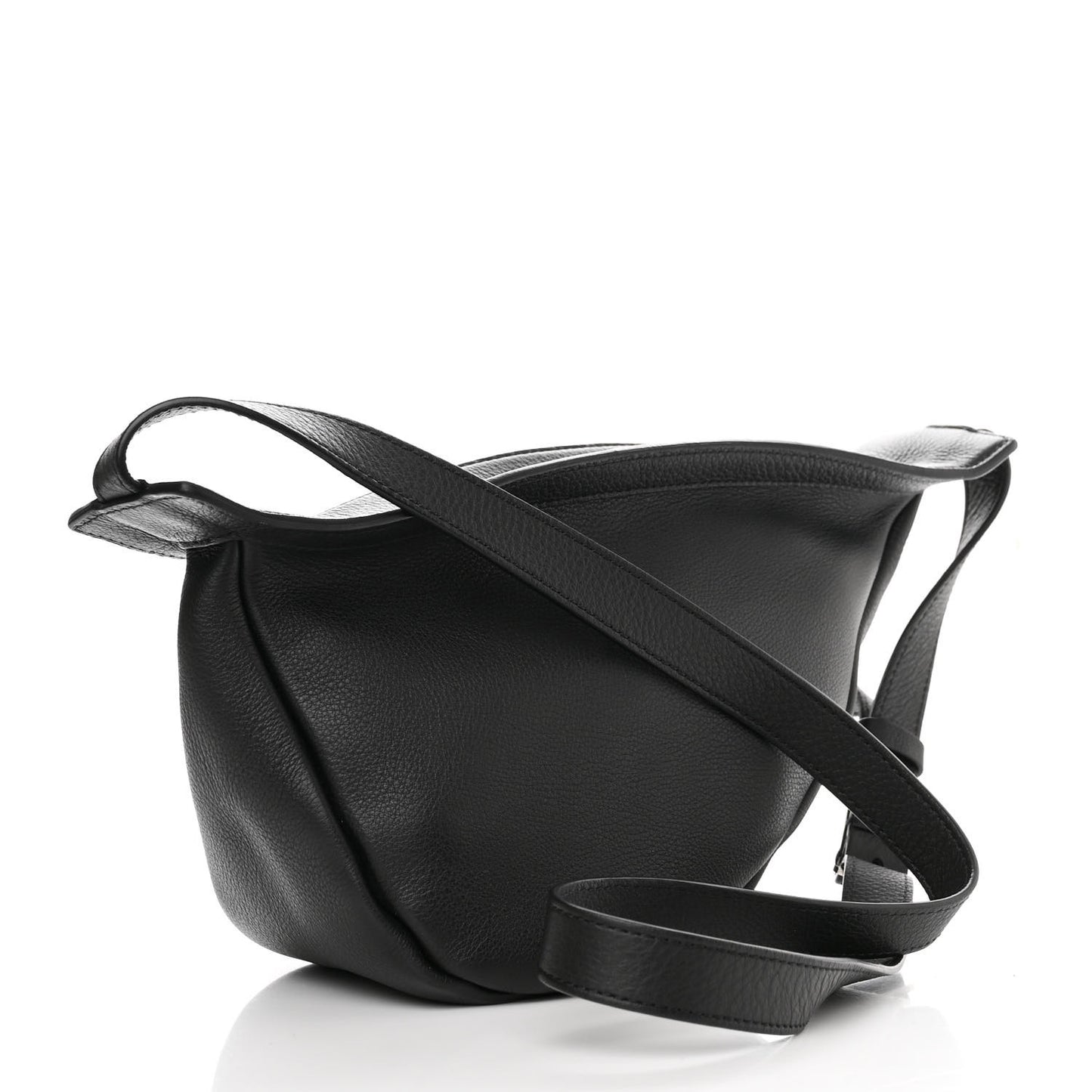 Grained Calfskin Small Slouchy Banana Bag Black
