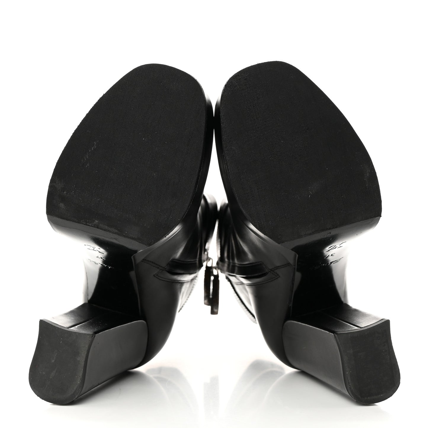 Calfskin Monogram Platform Ankle Boots 37 Black
