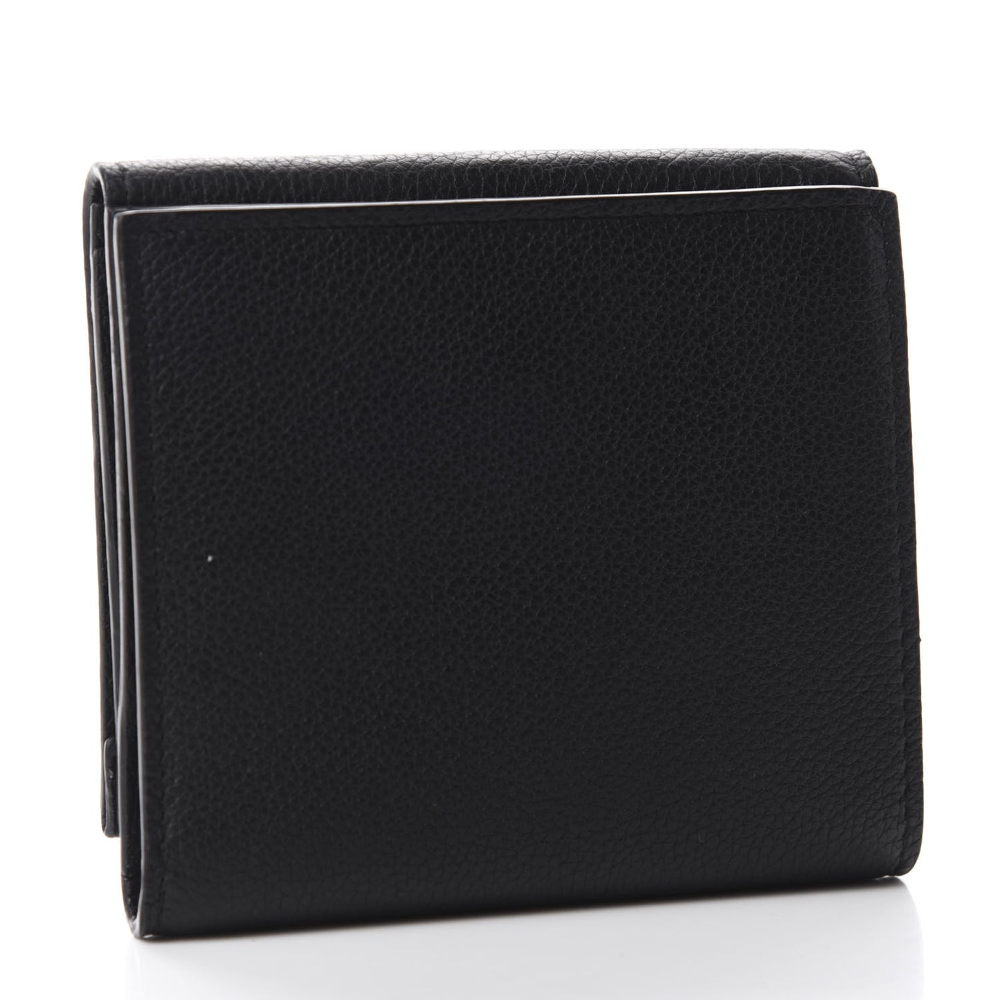 Calfskin LockMe II Compact Wallet Black