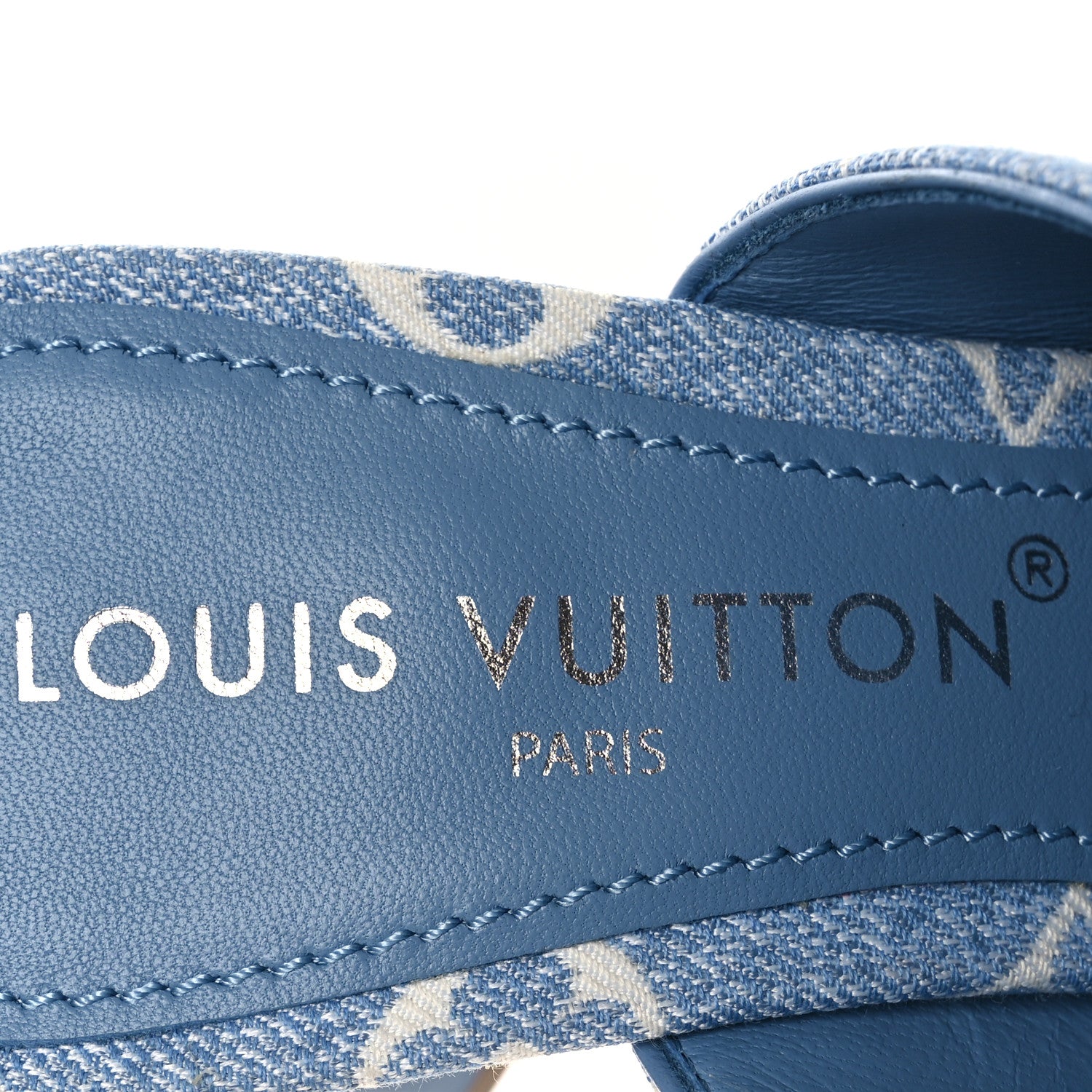 Louis Vuitton Denim Monogram Silhouette Mules 40 Blue 1867924