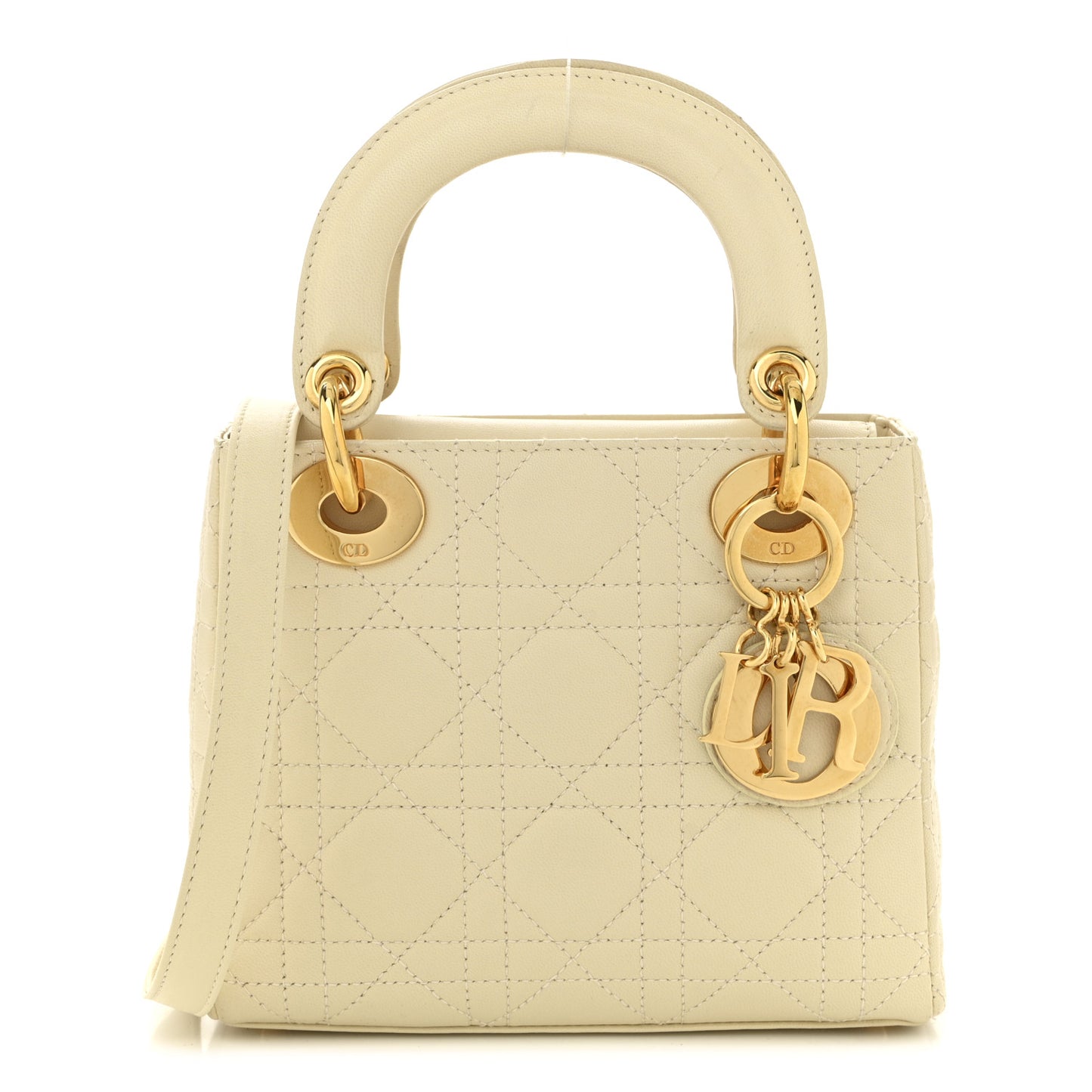 Lambskin Cannage Mini Lady Dior White