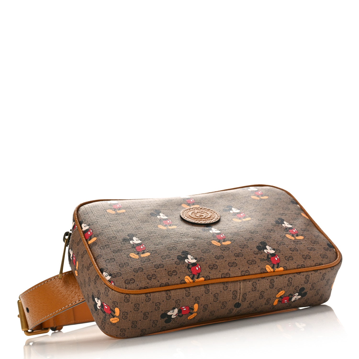 Gucci X DISNEY Mini Vintage GG Supreme Monogram Mickey Mouse Small Belt Bag 80 32 Beige Vintage Sun Oil 4 of 9