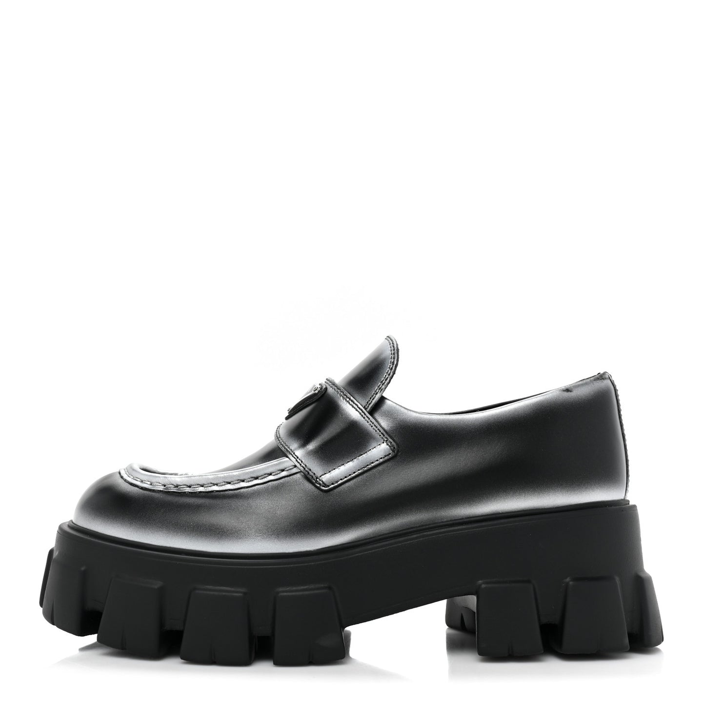 Spazzolato Rois Triangle Monolith 55mm Loafers 39.5 Black Argento