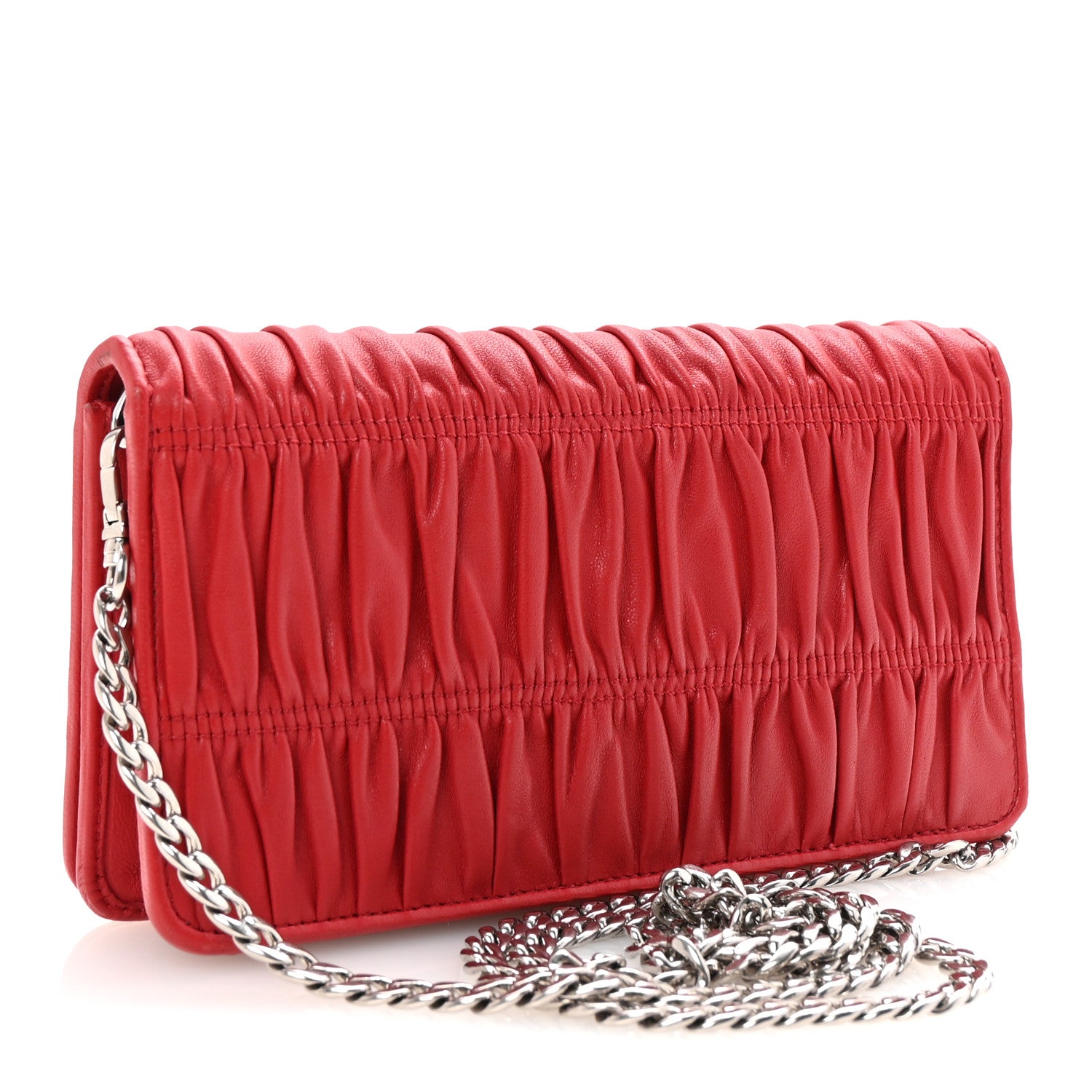 Prada Nappa Gaufre Wallet On Chain Fuoco 3 of 9