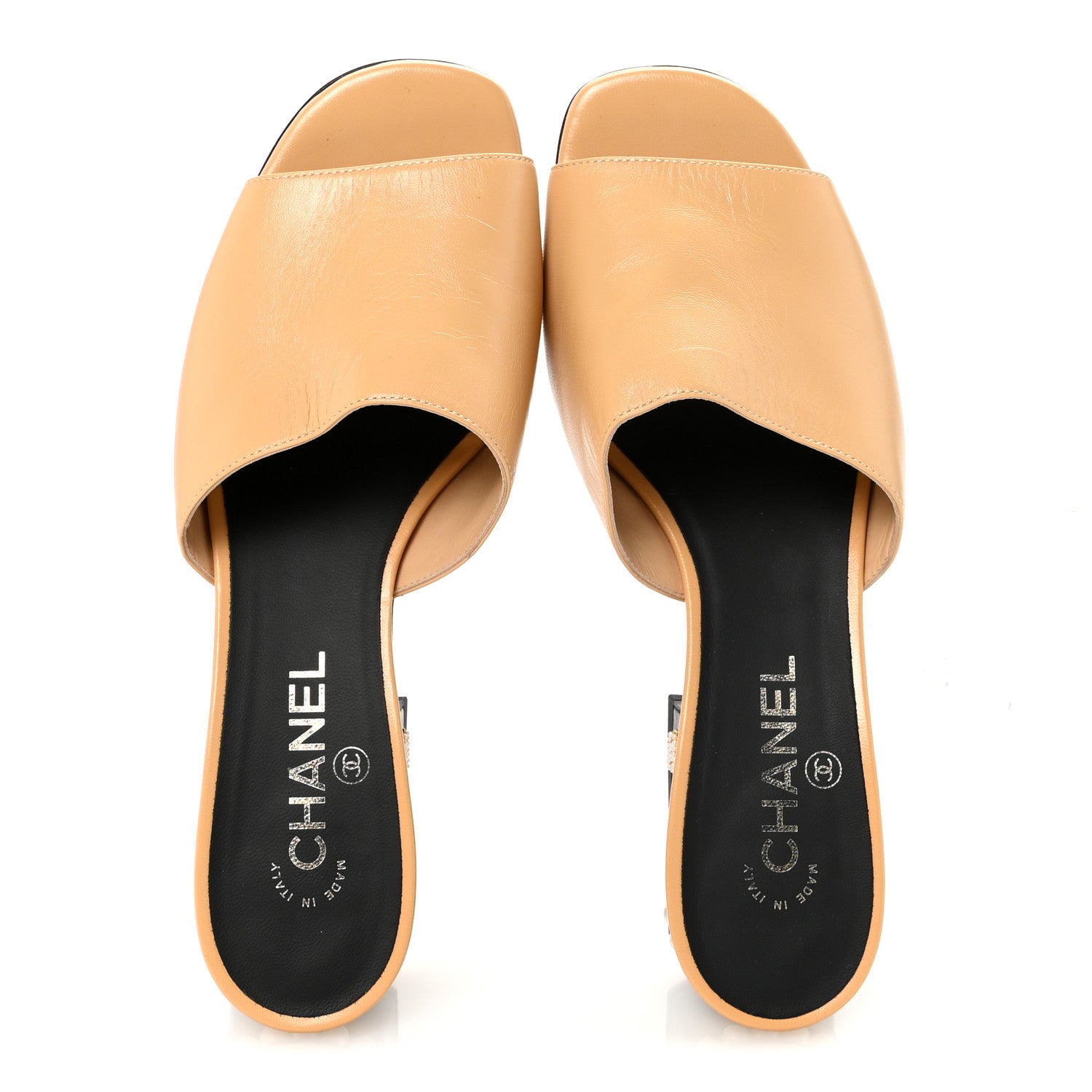 Chanel Shiny Goatskin Pearl Mule 40 Beige 2 of 9