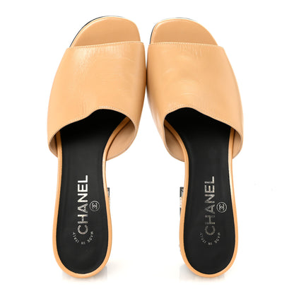 Chanel Shiny Goatskin Pearl Mule 40 Beige 2 of 9