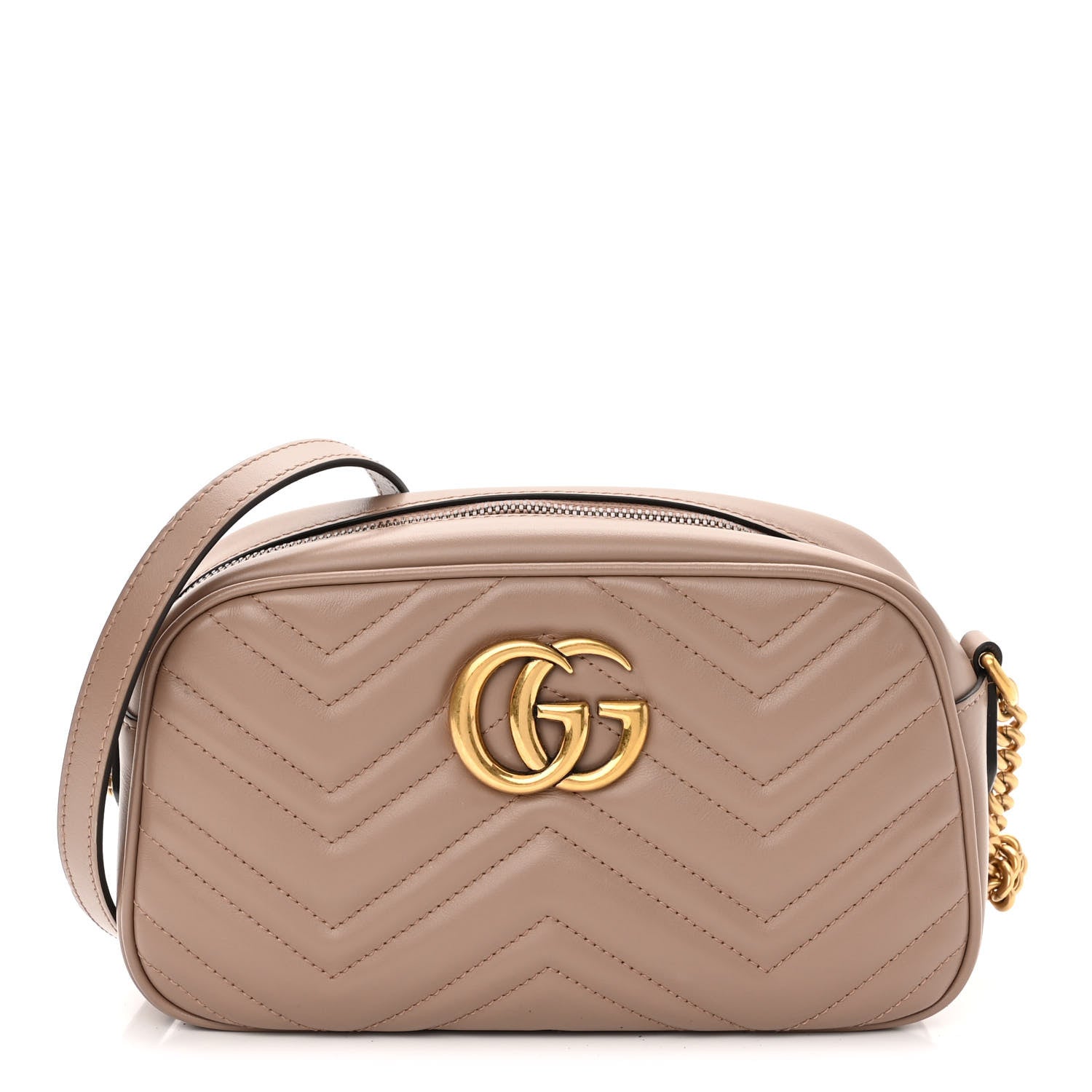 Gucci Calfskin Matelasse Small GG Marmont Chain Shoulder Bag Porcelain Rose 1 of 10