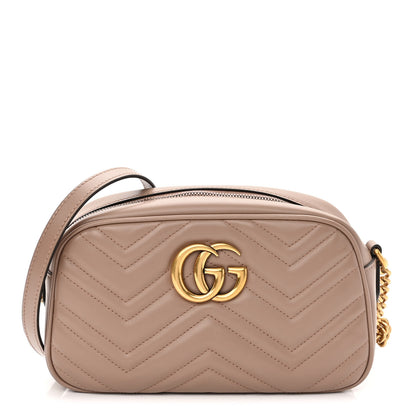 Gucci Calfskin Matelasse Small GG Marmont Chain Shoulder Bag Porcelain Rose 1 of 10