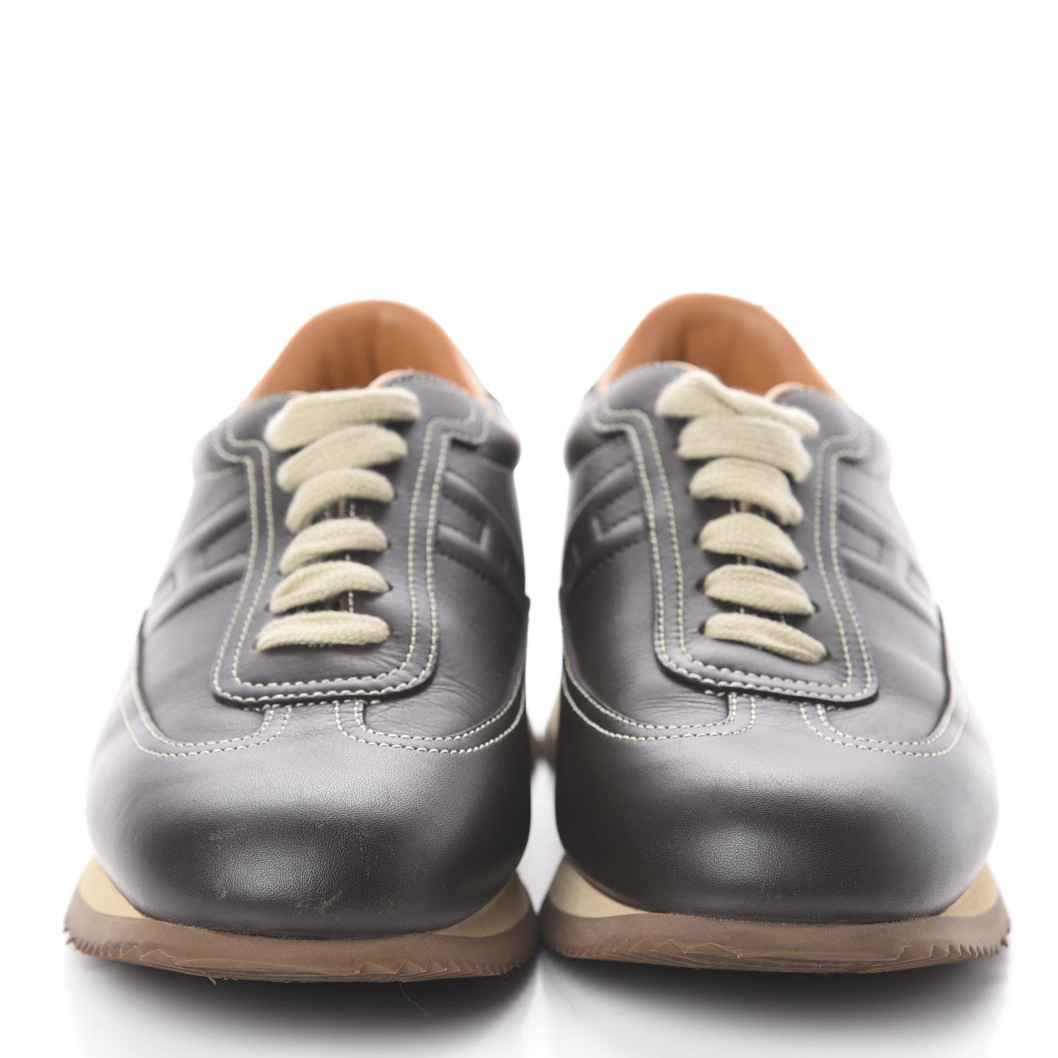Hermes Calfskin Womens Quick Sneakers 38 Brown 2 of 7