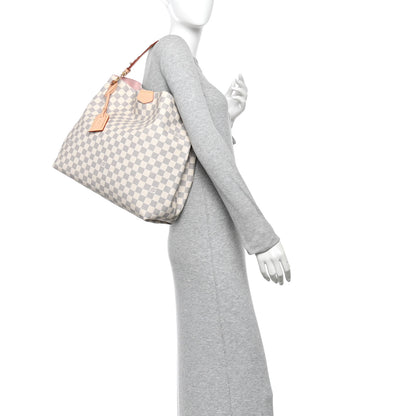 Louis Vuitton Damier Azur Graceful MM Rose Ballerine 2 of 10