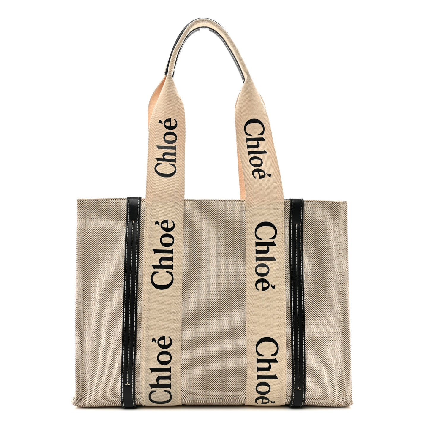 Cotton Calfskin Medium Woody Ribbon Tote White Blue