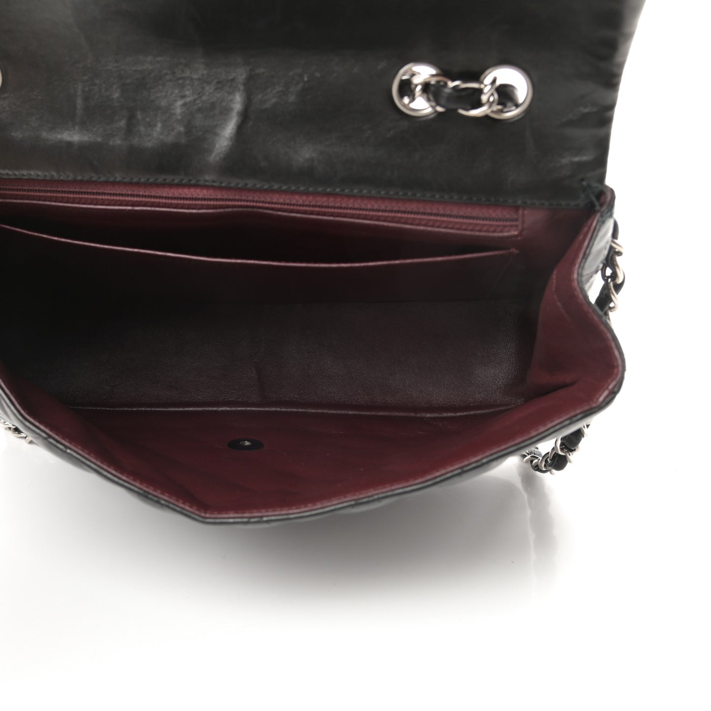 Lambskin Quilted Jumbo Single Flap Black