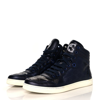 Gucci Imprime Monogram Mens Coda High Top Sneakers 8.5 Blue 4 of 7