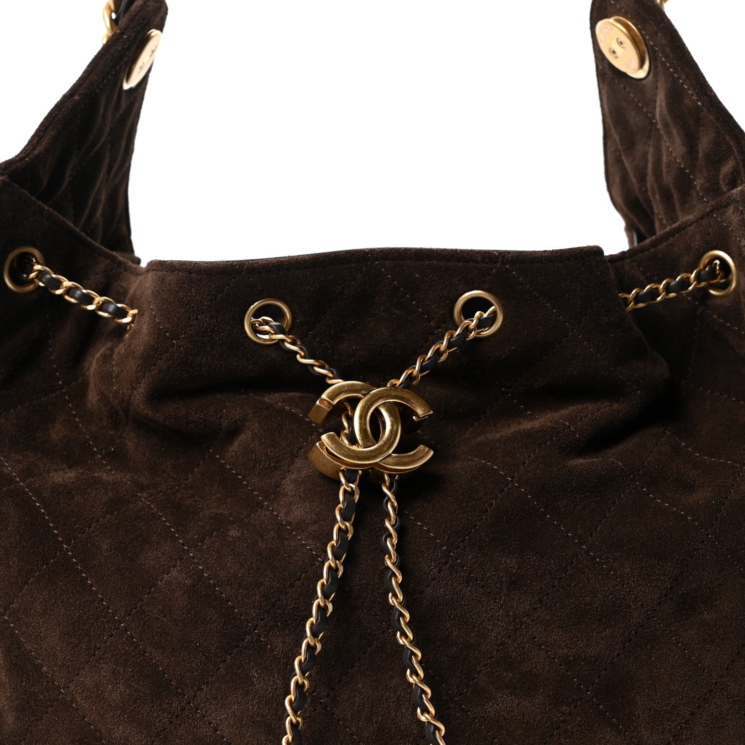 Chanel Suede Quilted Medium Chanel 25 Handbag Dark Brown 9 of 11