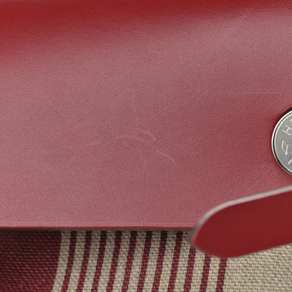 Hermes Vache Hunter Toile H Vibration Herbag a Dos Retourne Backpack Bordeaux Ficelle Rouge Piment 11 of 13