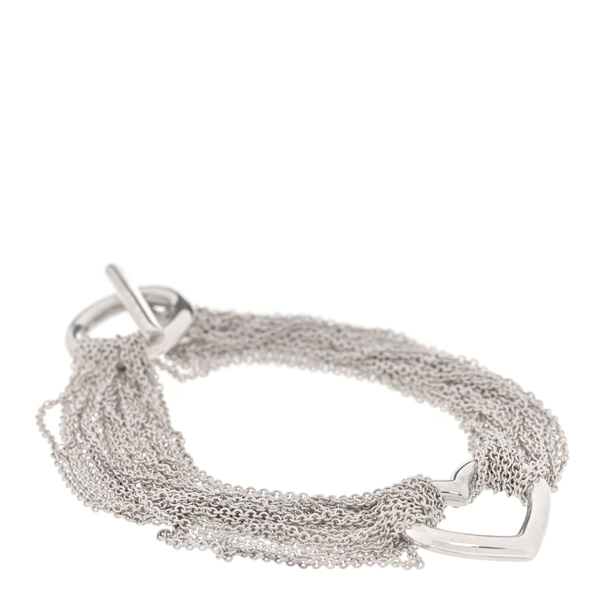 Tiffany Sterling Silver Open Heart Multi Strand Bracelet 1 of 3