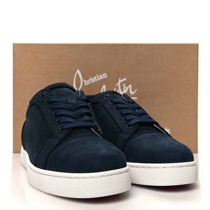 Christian Louboutin Nubuck Mens Louis Junior Orlato Flat Sneakers 42 42 Marine 9 of 9