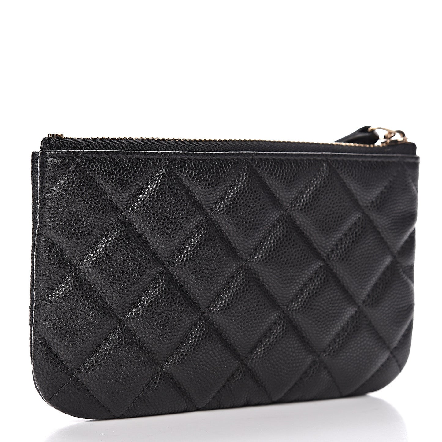 Caviar Quilted Small Cosmetic Case Black