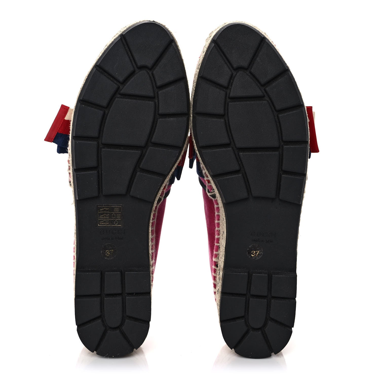 Gucci Velvet Sylvie Web Platform Espadrilles 37 Light Raspberry Rose 5 of 9