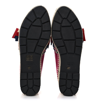 Gucci Velvet Sylvie Web Platform Espadrilles 37 Light Raspberry Rose 5 of 9
