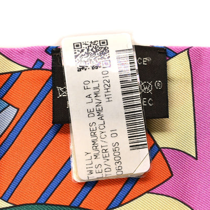 Hermes Silk Les Murmures de la Foret Twilly Vert Cyclamen Multicolor 3 of 4