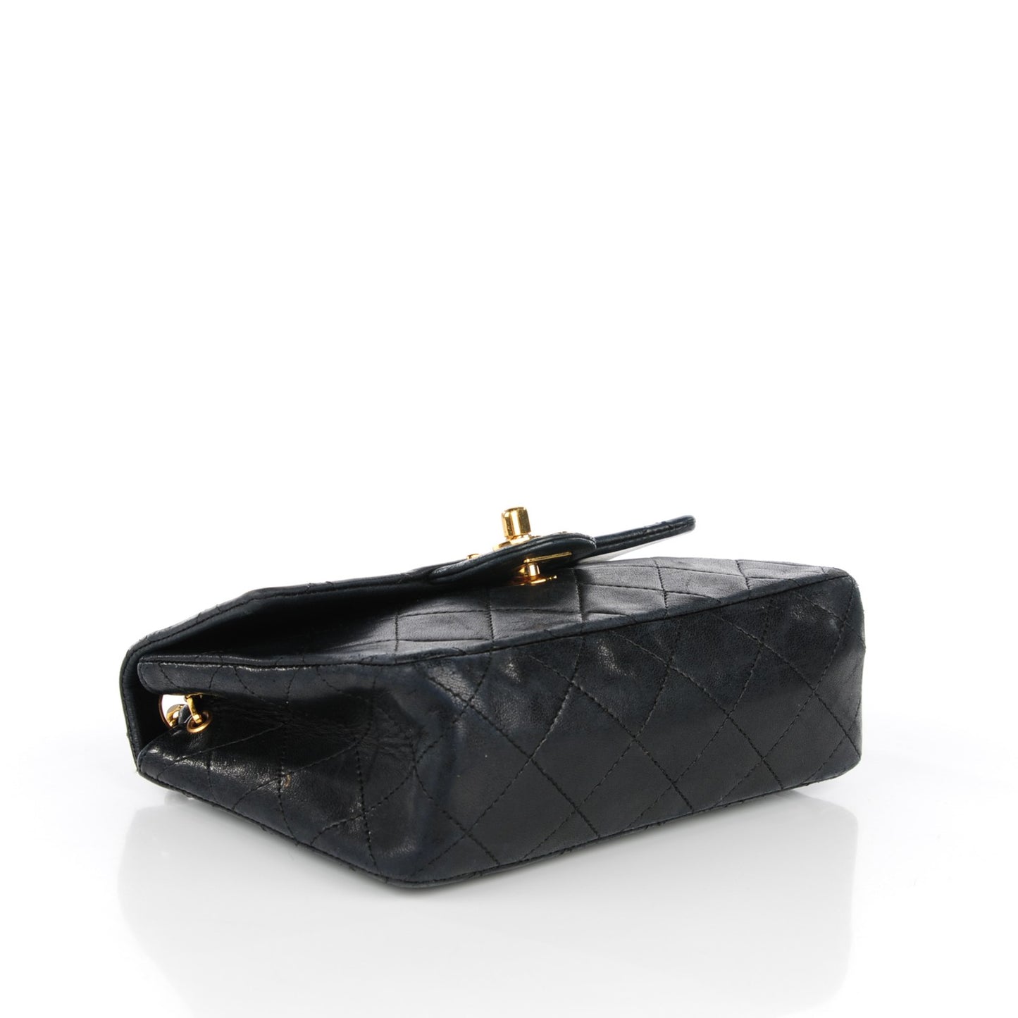 Lambskin Quilted Mini Square Flap Black
