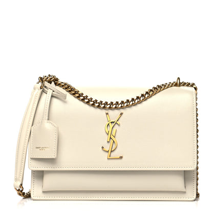 Saint Laurent Calfskin Medium Monogram Sunset Blanc Vintage 1 of 9