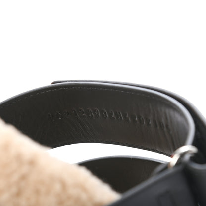 Hermes Veau Indios Woolskin Mens Chypre Sandals 42 Black Ecru 8 of 8