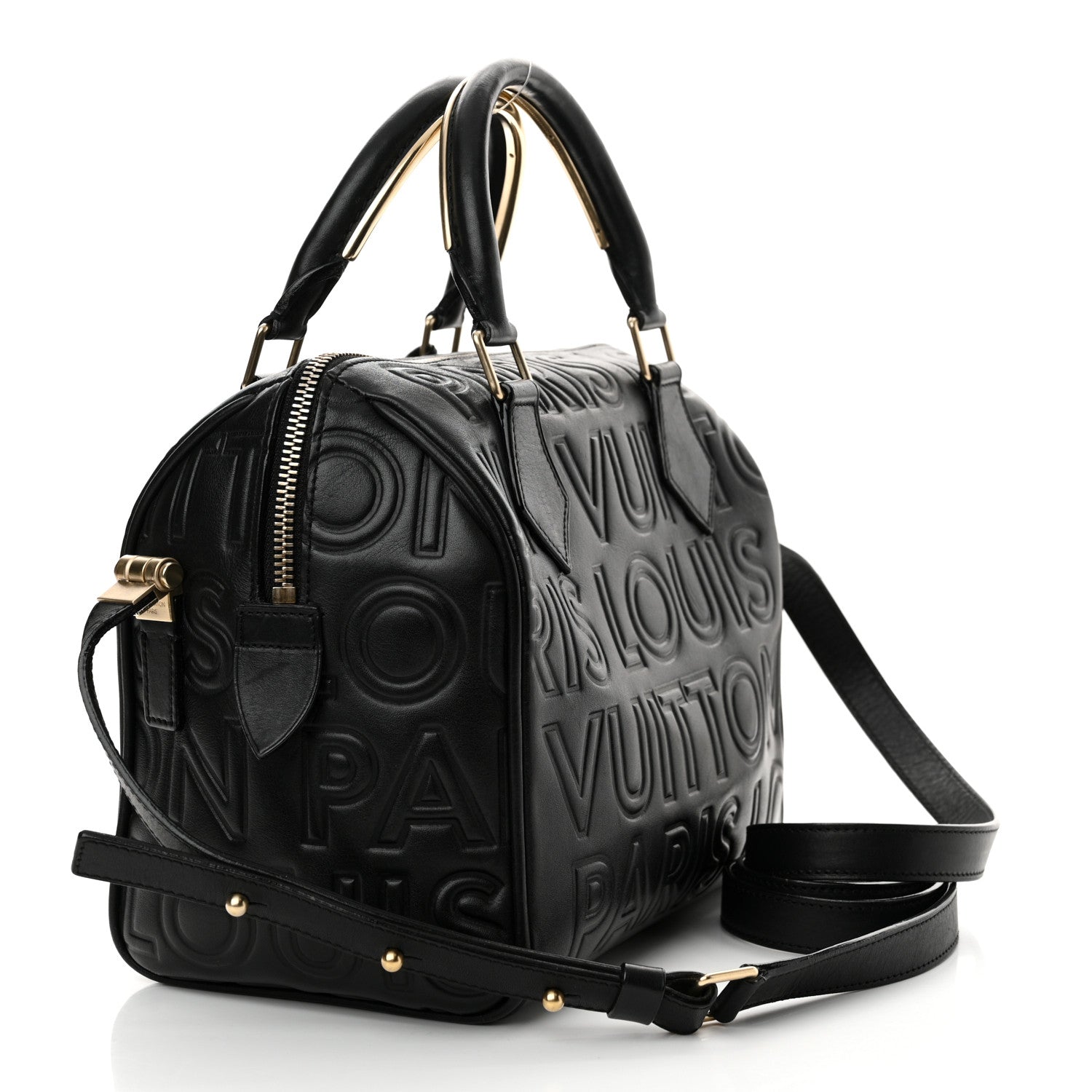 Louis Vuitton Calfskin Embossed Mini Cube Speedy Black 3 of 10