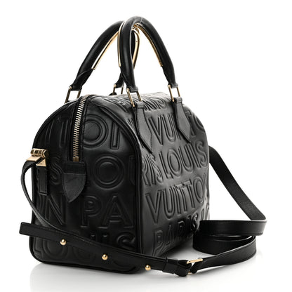 Louis Vuitton Calfskin Embossed Mini Cube Speedy Black 3 of 10